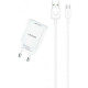 МЗП Usams T21 Charger kit T18 single USB EU charger +Uturn Micro cable White