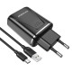 Мережевий зарядний пристрій BOROFONE BA54A Wide road dual port QC3.0 charger (Type-C) 18W Black