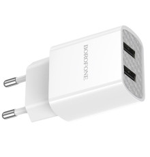 Мережевий зарядний пристрій BOROFONE BA53A Powerway dual port charger White