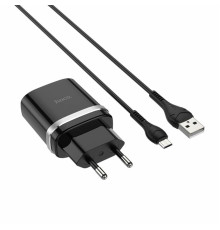 Мережевий зарядний пристрій HOCO C12Q Smart QC3.0 charger set(Micro) 18W Black