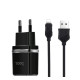 Мережевий зарядний пристрій HOCO C12 Smart dual USB (iP cable)charger set Black