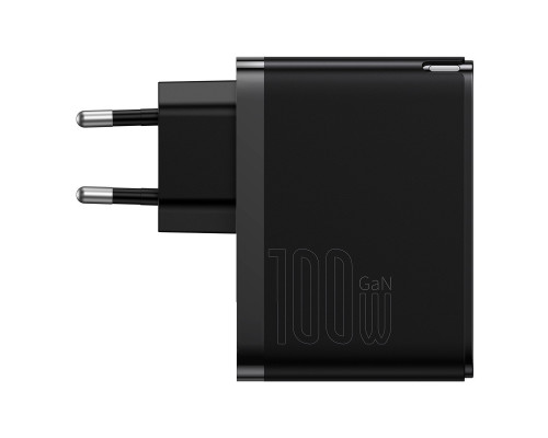 МЗП Baseus GaN5 Pro Fast Charger C+U 100W (Cable Type-C to Type-C 100W(20V/5A) 1m) Black