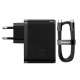 МЗП Baseus GaN5 Pro Fast Charger C+U 100W (Cable Type-C to Type-C 100W(20V/5A) 1m) Black