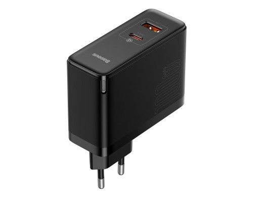 МЗП Baseus GaN5 Pro Fast Charger C+U 100W (Cable Type-C to Type-C 100W(20V/5A) 1m) Black