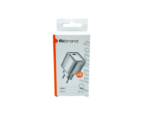 Мережевий зарядний пристрій Mibrand MI-31 GaN 30W Travel Charger USB-C White