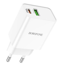 Мережевий зарядний пристрій BOROFONE BA69A Resource PD20W+QC3.0 charger White