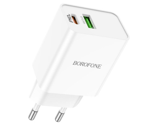 Мережевий зарядний пристрій BOROFONE BA69A Resource PD20W+QC3.0 charger White