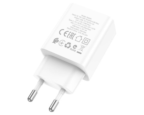 Мережевий зарядний пристрій BOROFONE BA69A Resource PD20W+QC3.0 charger White