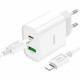 Мережевий зарядний пристрій HOCO C80A Plus Rapido PD20W+QC3.0 charger set(C to iP) White