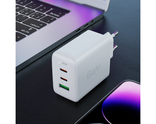 Мережевий зарядний пристрій ACEFAST A41 PD65W GaN (2*USB-C+USB-A) charger White