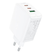 Мережевий зарядний пристрій ACEFAST A41 PD65W GaN (2*USB-C+USB-A) charger White