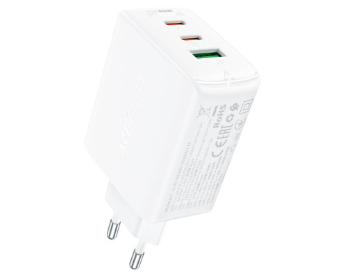 Мережевий зарядний пристрій ACEFAST A41 PD65W GaN (2*USB-C+USB-A) charger White