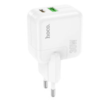 Мережевий зарядний пристрій HOCO C111A Lucky dual-port PD30W+QC3.0 charger White