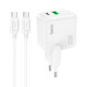 Мережевий зарядний пристрій HOCO C111A Lucky dual-port PD30W+QC3.0 charger set(Type-C to Type-C) White