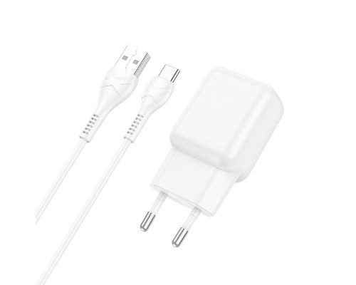 Мережевий зарядний пристрій HOCO C96A single port charger set(Type-C) White