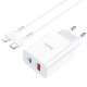 Мережевий зарядний пристрій HOCO C97A PD20W+QC3.0 charger set(Type-C to iP) White