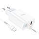 Мережевий зарядний пристрій HOCO C97A PD20W+QC3.0 charger set(Type-C to iP) White