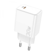 Мережевий зарядний пристрій BOROFONE BA77A Insightful single port PD30W charger White