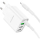 Мережевий зарядний пристрій BOROFONE BA79A Clever four-port PD20W(1C3A) charger set(C to iP) White