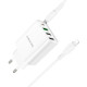 Мережевий зарядний пристрій BOROFONE BA79A Clever four-port PD20W(1C3A) charger set(C to iP) White