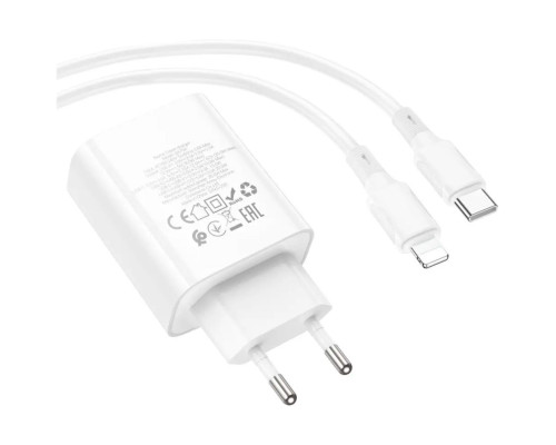 Мережевий зарядний пристрій BOROFONE BA79A Clever four-port PD20W(1C3A) charger set(C to iP) White