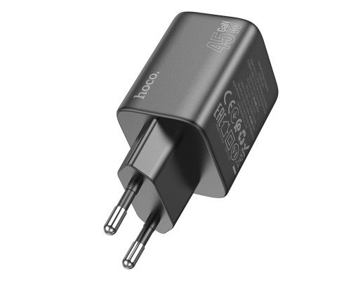 Мережевий зарядний пристрій HOCO N42 Elogiado dual-port PD45W(2C) charger Black