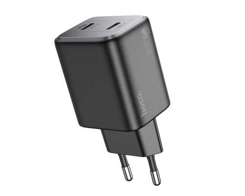 Мережевий зарядний пристрій HOCO N42 Elogiado dual-port PD45W(2C) charger Black