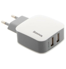 Мережевий зрядний пристрій Baseus 2хUSB Wall Charger Letour White+Gray