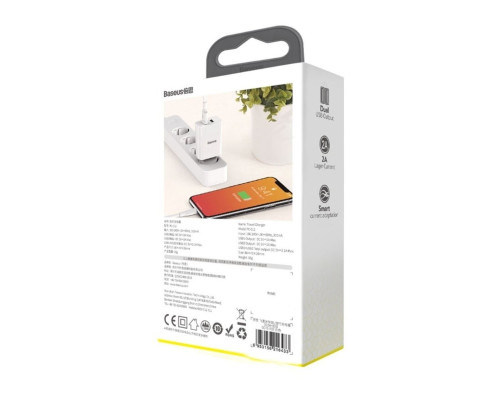 Мережевий зарядний пристрій Baseus Speed Mini Dual U Charger 10.5W White