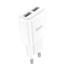 Мережевий зарядний пристрій HOCO C88A Star round dual port charger White