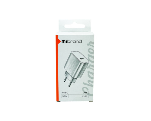 Мережевий зарядний пристрій Mibrand MI-16 20W PD + Quick Charger USB-C White