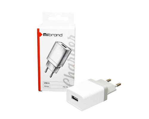 Мережевий зарядний пристрій Mibrand MI-01 Travel Charger USB-A White