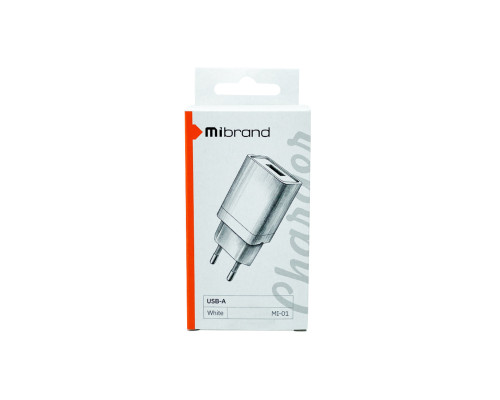 Мережевий зарядний пристрій Mibrand MI-01 Travel Charger USB-A White