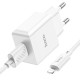 Мережевий зарядний пристрій HOCO C106A Leisure single port charger set(iP) White