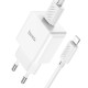 Мережевий зарядний пристрій HOCO C106A Leisure single port charger set(iP) White