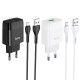 Мережевий зарядний пристрій HOCO C72Q Glorious single port QC3.0 charger set(Micro) White