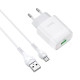 Мережевий зарядний пристрій HOCO C72Q Glorious single port QC3.0 charger set(Micro) White