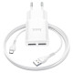 Мережевий зарядний пристрій HOCO C88A Star round dual port charger set(Type-C) White