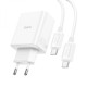 Мережевий зарядний пристрій HOCO C126A Pure power PD40W three-port(2C1A) charger set(Type-C to Type-C) White