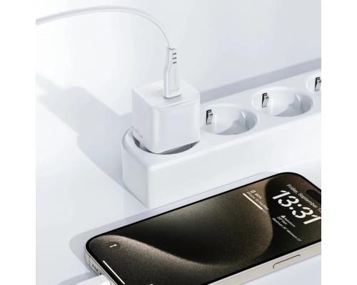 Мережевий зарядний пристрій ACEFAST A73 mini PD20W GaN single USB-C charger set (C3-03) White