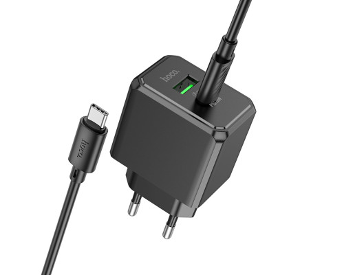 Мережевий зарядний пристрій HOCO CS14A Ocean PD20W+QC3.0 charger set(Type-C to Type-C) Black