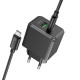 Мережевий зарядний пристрій HOCO CS14A Ocean PD20W+QC3.0 charger set(Type-C to Type-C) Black