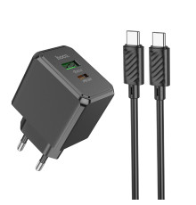 Мережевий зарядний пристрій HOCO CS14A Ocean PD20W+QC3.0 charger set(Type-C to Type-C) Black