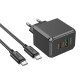 Мережевий зарядний пристрій HOCO CS14A Ocean PD20W+QC3.0 charger set(Type-C to Type-C) Black