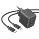 Мережевий зарядний пристрій HOCO CS14A Ocean PD20W+QC3.0 charger set(Type-C to Type-C) Black