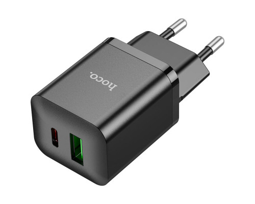 Мережевий зарядний пристрій HOCO N28 Founder PD20W+QC3.0 charger Black