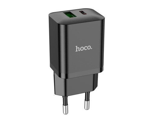 Мережевий зарядний пристрій HOCO N28 Founder PD20W+QC3.0 charger Black