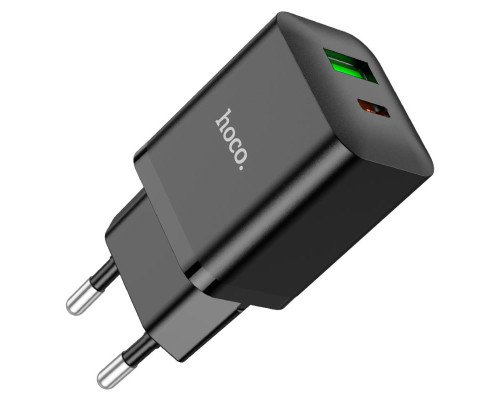 Мережевий зарядний пристрій HOCO N28 Founder PD20W+QC3.0 charger Black