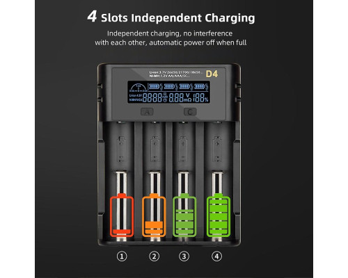 Зарядний пристрій ESSAGER Battery Charger with LED Indicator For 4 Display Black