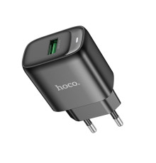 Мережевий зарядний пристрій Hoco C140A Smart single port QC3.0 charger(EU) Black